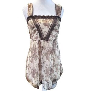 VTG Y2K Lane Bryant Sheer Mesh Lace Tank Top Square Neck Fairy Grunge Sz 14